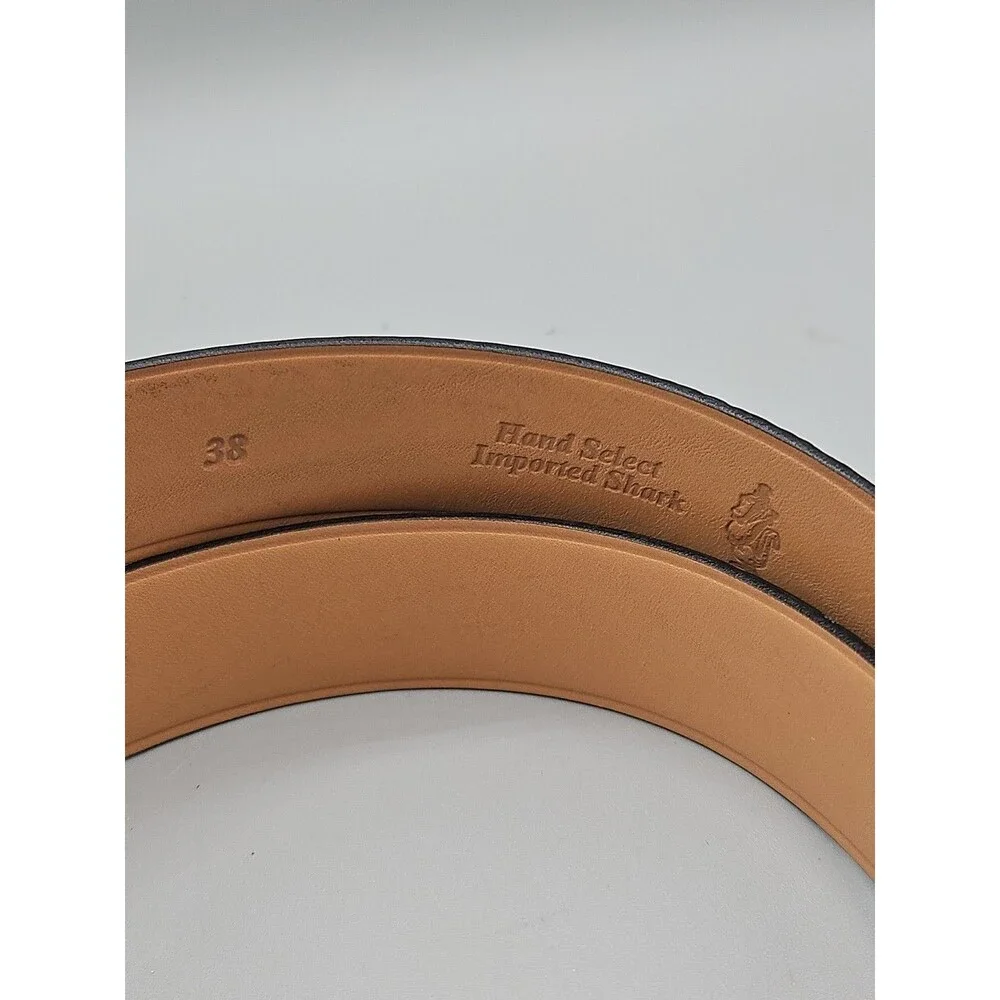 Crescent Leather Black Genuine Imported Shark Belt Size 38 1.25